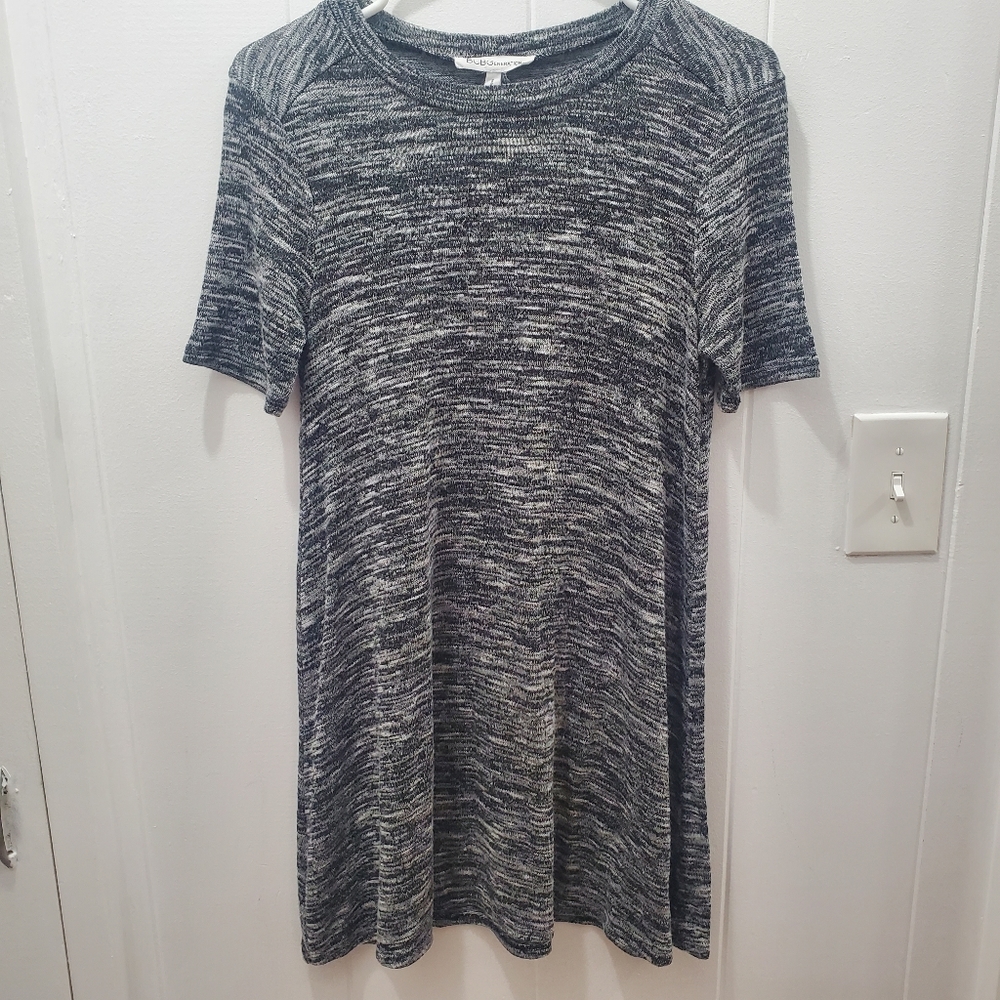 BCBGeneration Black/Gray/White Tshirt Dress Slightly Sheer Size S